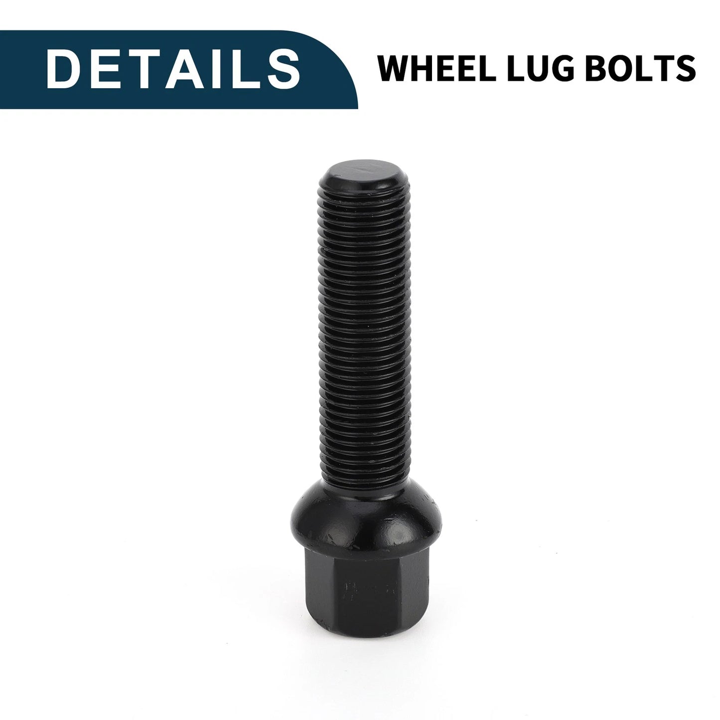 10 Pcs M14x1.5mm Ball Seat Wheel Lug Bolt 50mm Shank for Volkswagen Porsche