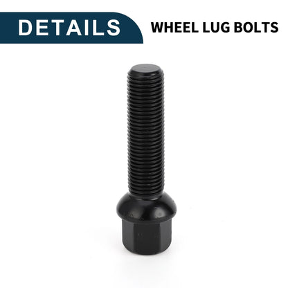 10 Pcs M14x1.5mm Ball Seat Wheel Lug Bolt 50mm Shank for Volkswagen Porsche