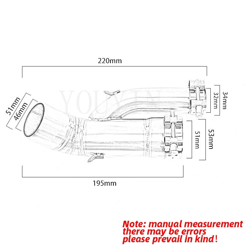 Exhaust Muffler Mid Link Pipe for BMW S1000RR (2017–2018)