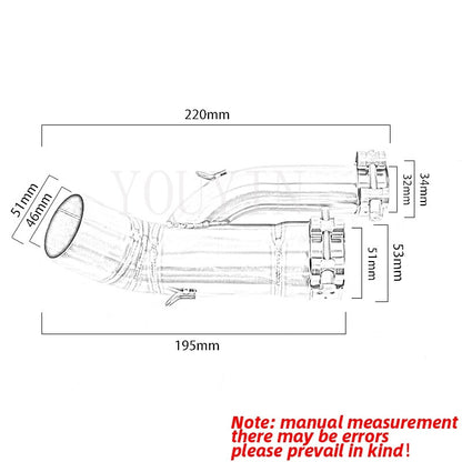 Exhaust Muffler Mid Link Pipe for BMW S1000RR (2017–2018)