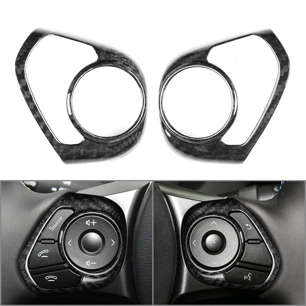 Dry Carbon Fiber Steering Wheel Button Cover Trim for Toyota GR86, Subaru BRZ (2022–2023)