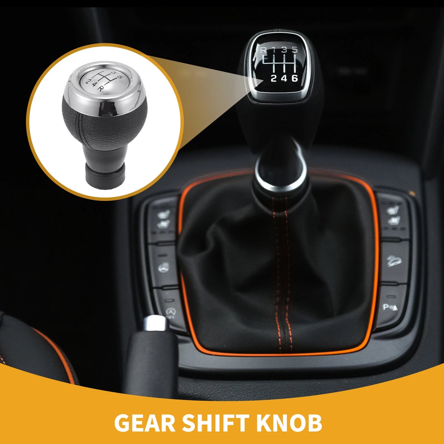 5 Speed Gear Shifter Knob for Mini Cooper R56 (2006–2012) Plastic Faux Leather