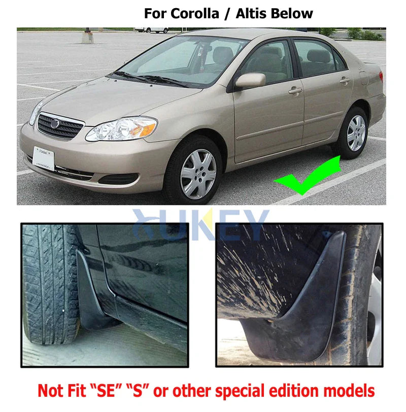 Flexible Mud Flap Splash Guard for Toyota Corolla (2002–2008)
