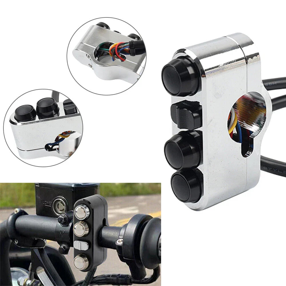 Handlebar Control Switches w/Wiring Harness for Harley Dyna Sportster