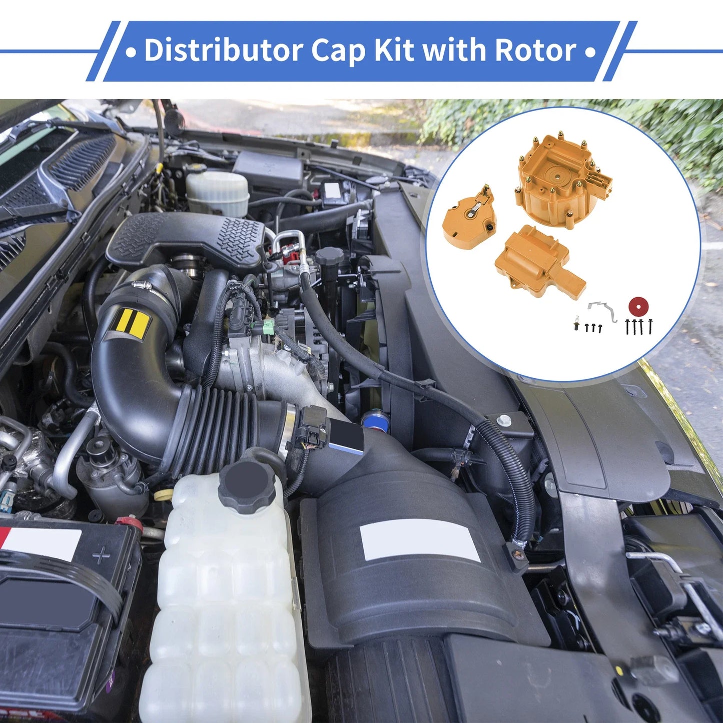 Distributor Cap Kit for Chevy GM SBC BBC 305 327 350 396 454 Orange