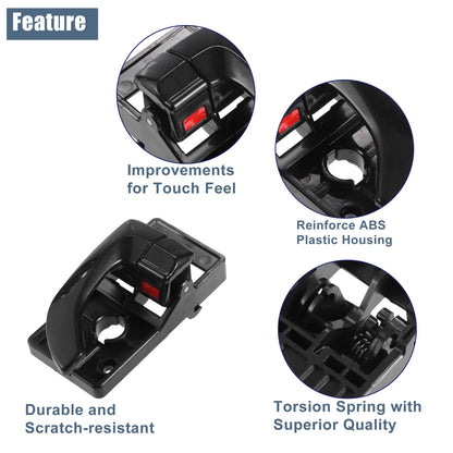 2 Pair Interior Door Handle for Hyundai Tucson (2005–2009) Black