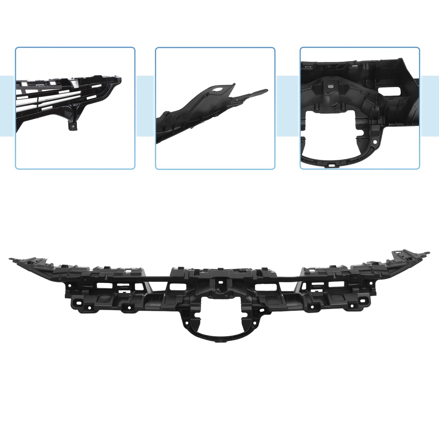 Front Hood Bumper Grille for Toyota RAV4 (2019–2022) - Black Silver Tone