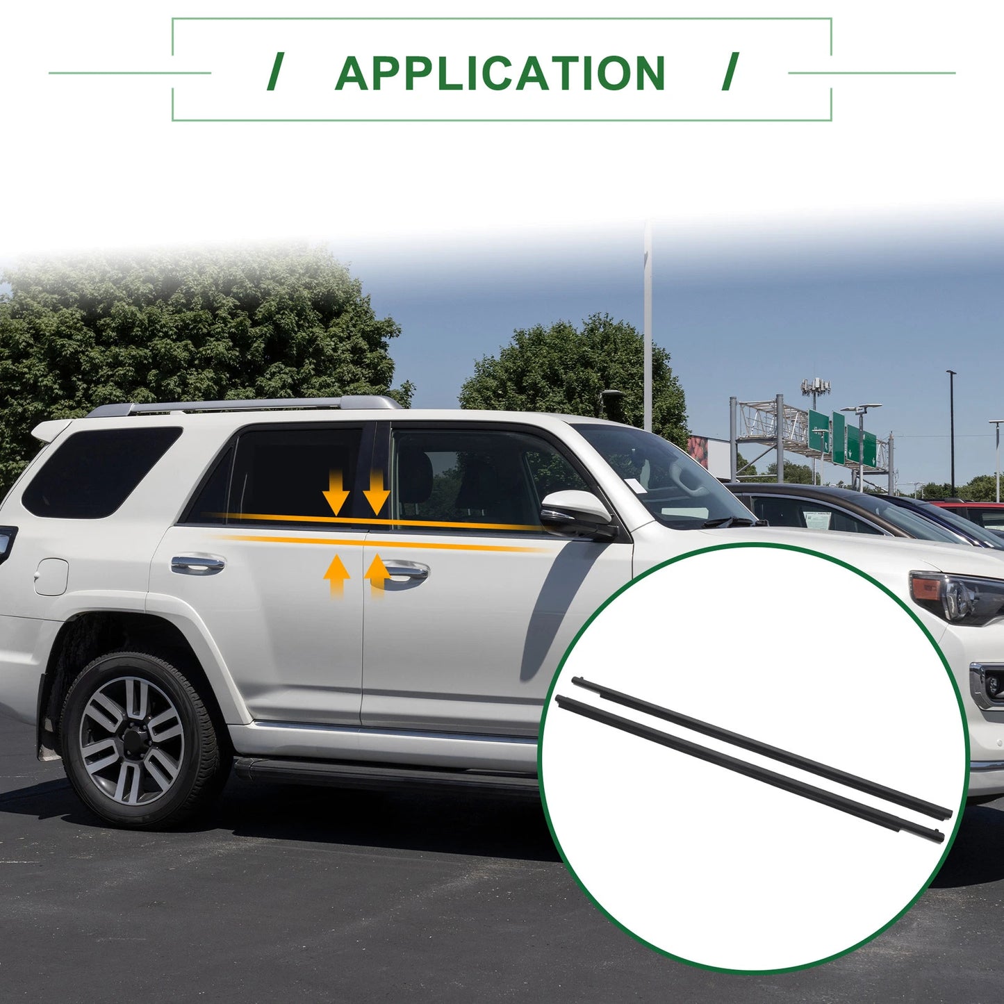 2pcs Weatherstrip Window Seal No.7571235011 for Toyota