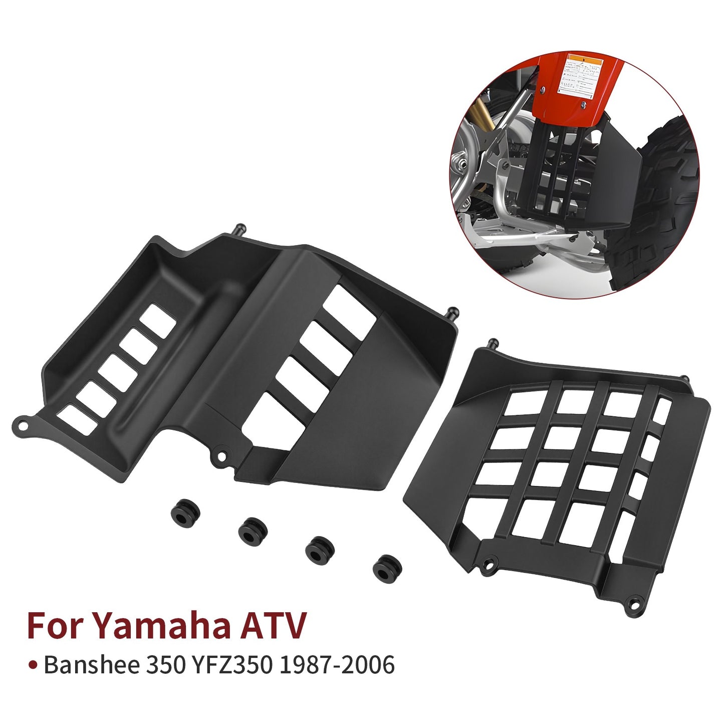 Heel Guards for Yamaha Blaster 350 (1987–2006) - Black ABS