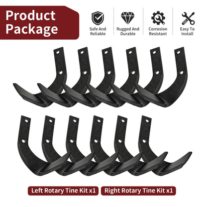 Set of 12 Tiller Rotary Tine Kit for Honda FRC800