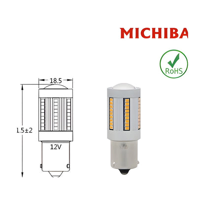 2X LED Amber Indicator Signal Light Bulb for Various Vehicles (12V)