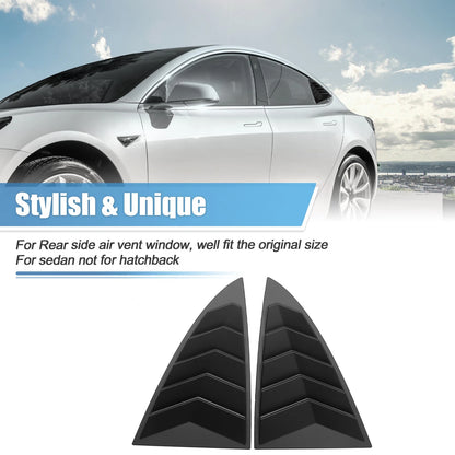 1 Pair Rear Side Window Louvers Vent Shades for Tesla Model 3 (2017-2022)