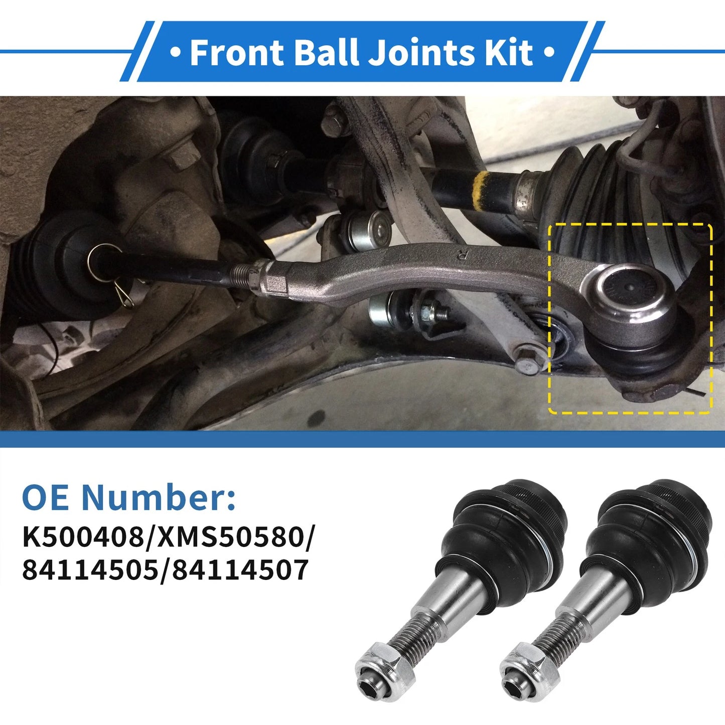 2X Front Lower Ball Joints for Cadillac Escalade (2015–2016) K500408/XMS50580