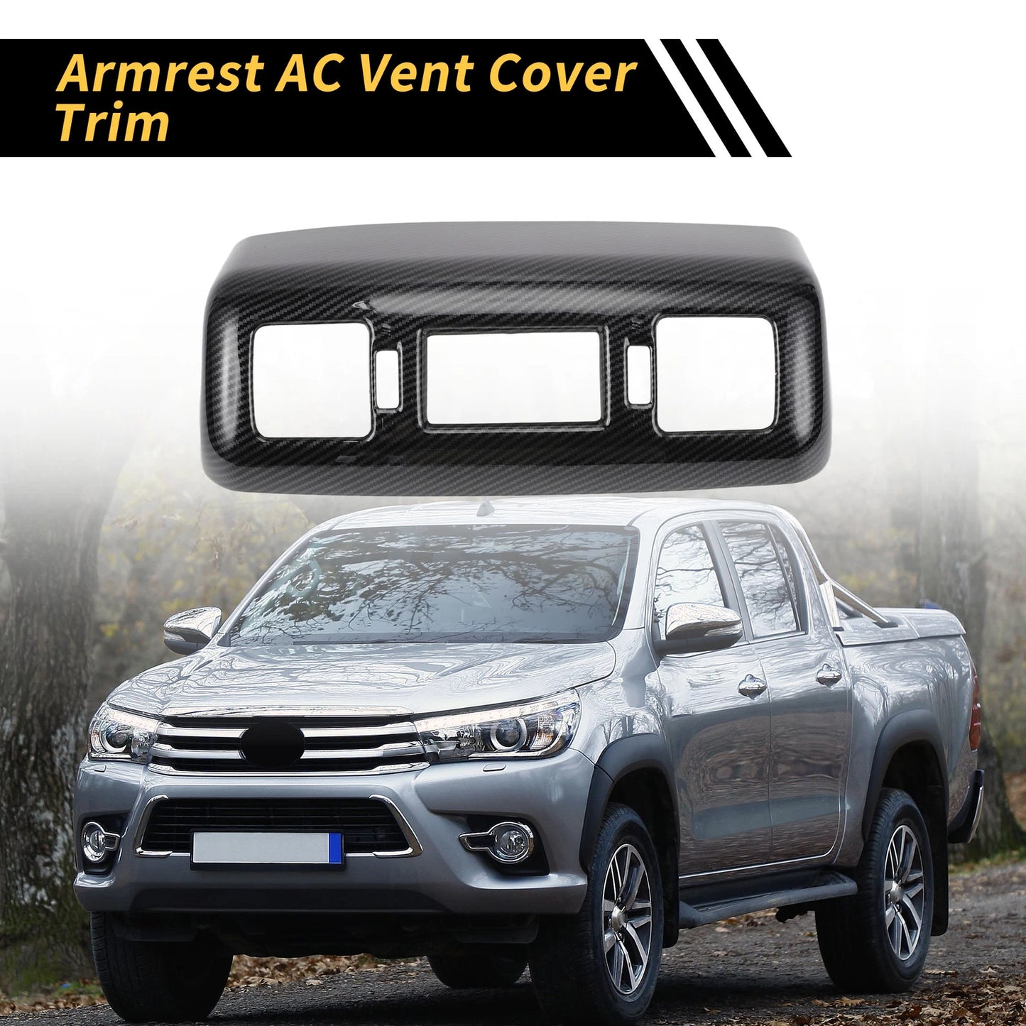 Carbon Fiber Pattern Rear Central Armrest AC Vent Cover for Toyota Tundra (2014–2021)