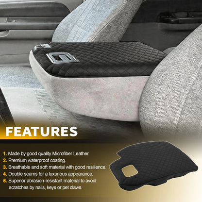 Leather Console Lid Armrest Cover for Ford F-250 F-350 Super Duty (1999–2010)