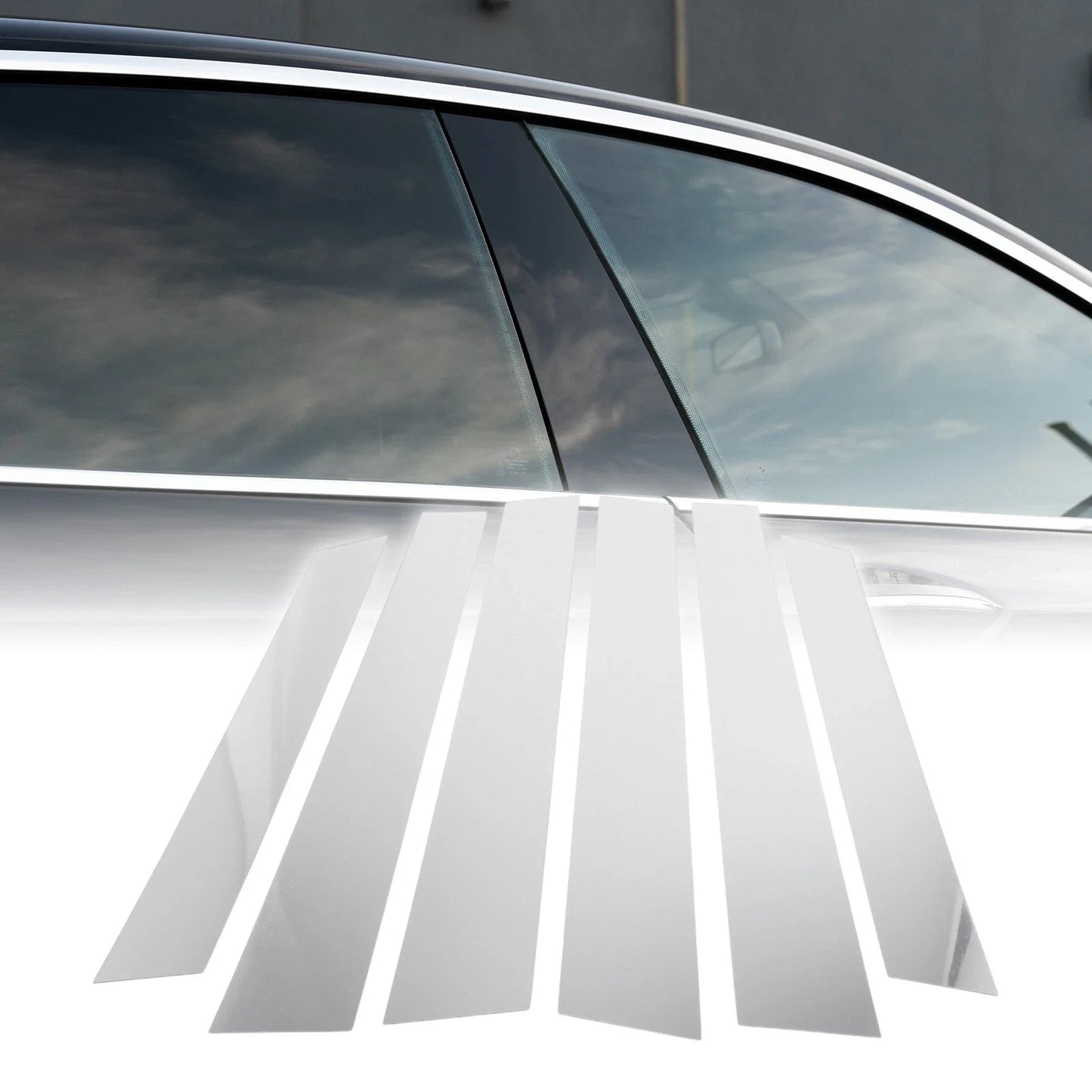 6pcs Car Pillar Window Trim Covers for Honda CR-V (2007-2011) Chrome Silver
