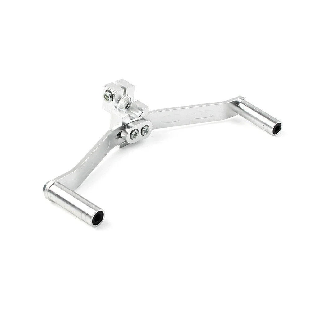 Dual Way Gear Shift Lever Footrest Pedal Shifter for Motorcycle - Silver Aluminum
