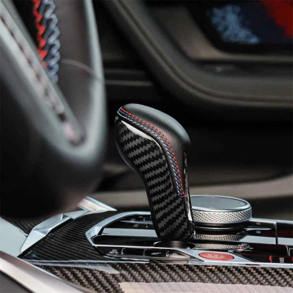 Real Carbon Fiber Gear Shift Knob Trim for BMW M2 M3 M4 X3M X4M X5M (2016-2023)