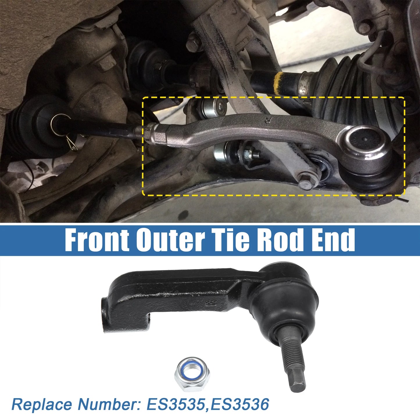 2pcs Front Outer Tie Rod End for Jeep Liberty (2002–2007) No. ES3535/ES3536