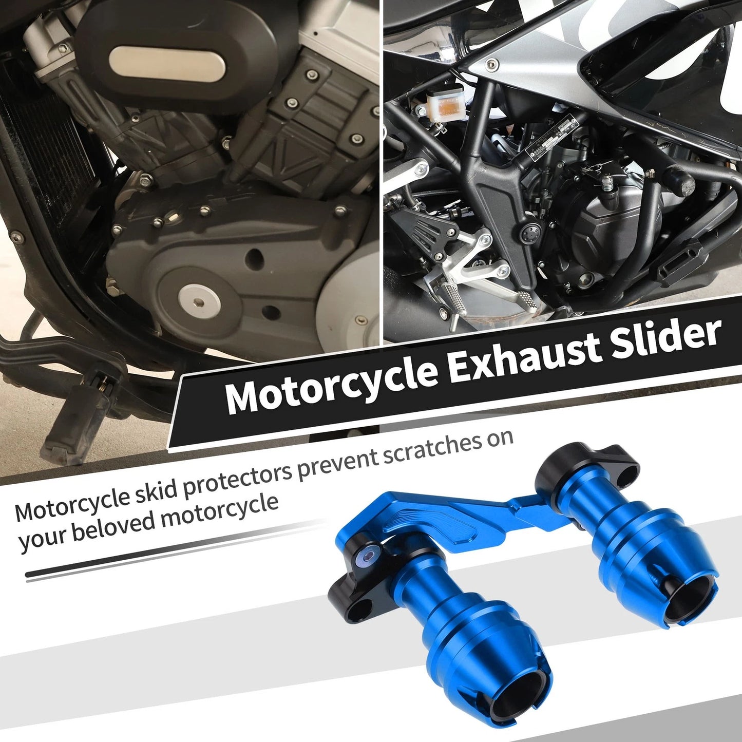 Frame Slider Anti-Crash Protector for Motorcycles 175mm Aluminum Alloy Blue