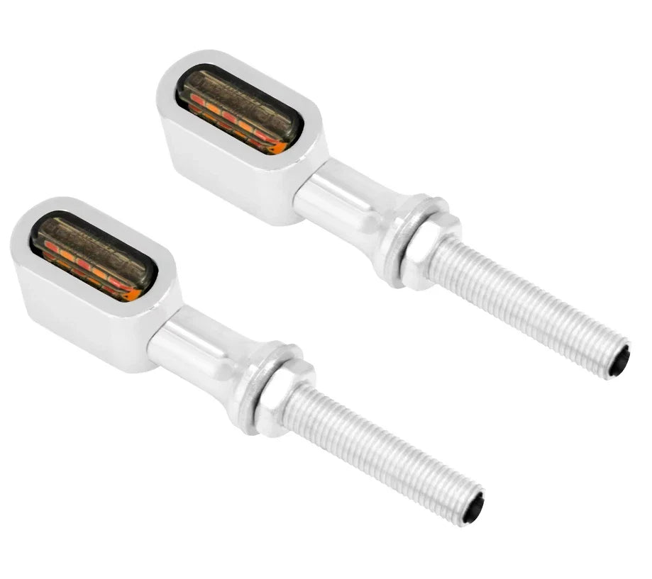 Chrome E4 LED Mini Rear Turn Signal Lights for Harley