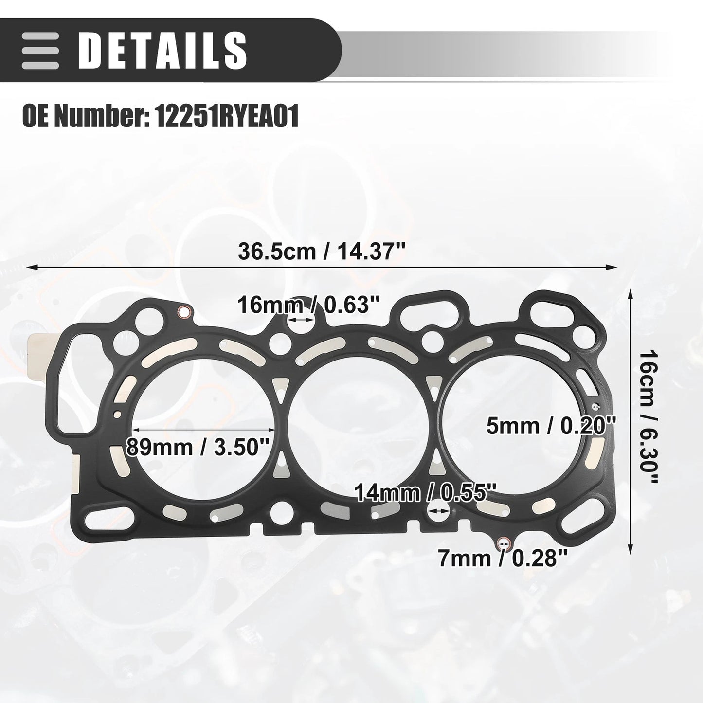 Cylinder Head Gasket for Acura MDX 3.7L V6 (2007–2009) No. 12251RYEA01