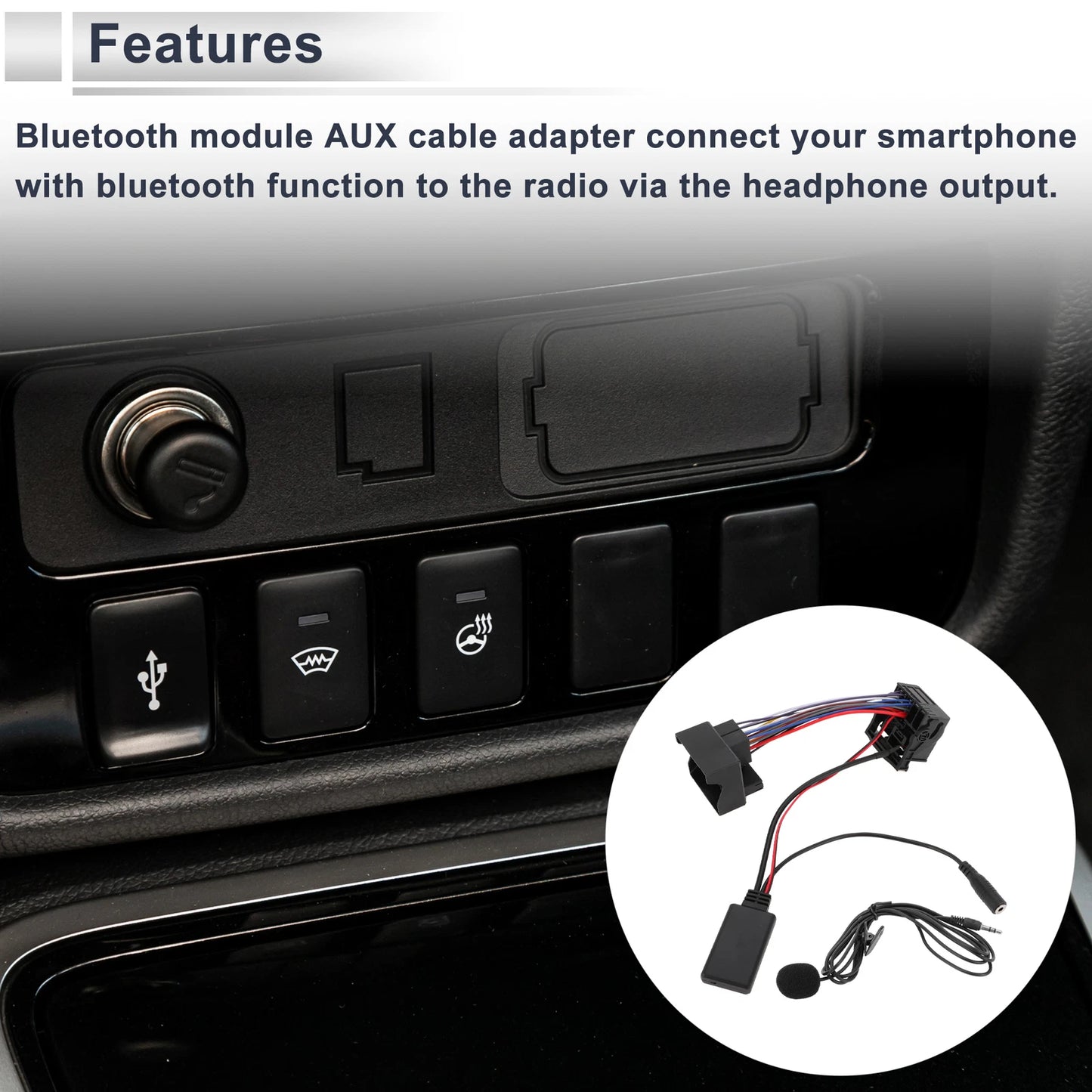 Stereo Radio Harness for Ford (16Pin Microphone, Handsfree)