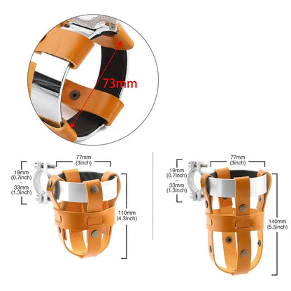 Chrome Orange Handlebar Cup Holder for Harley Chopper