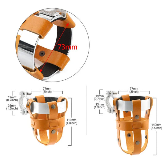 Chrome Orange Handlebar Cup Holder for Harley Chopper