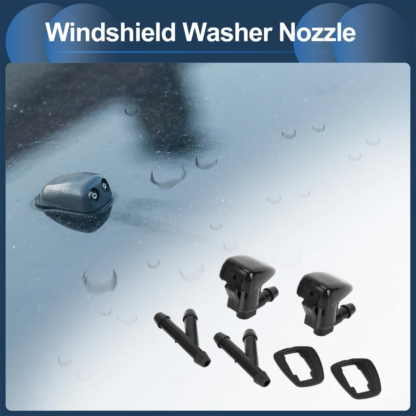 Windshield Washer Nozzle with Hose Connector for Toyota (1 Set) No. 85381AE020