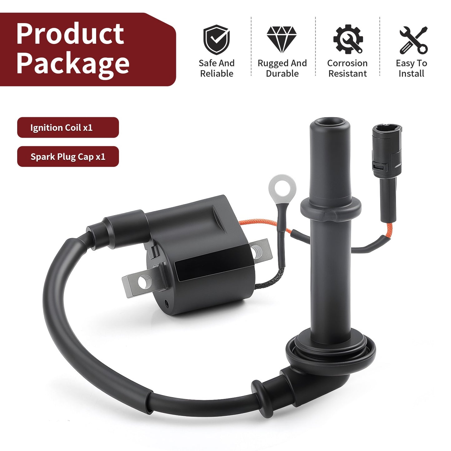 Ignition Coil with Spark Plug Cap for Kawasaki KLX450R KX450F (2006–2019)