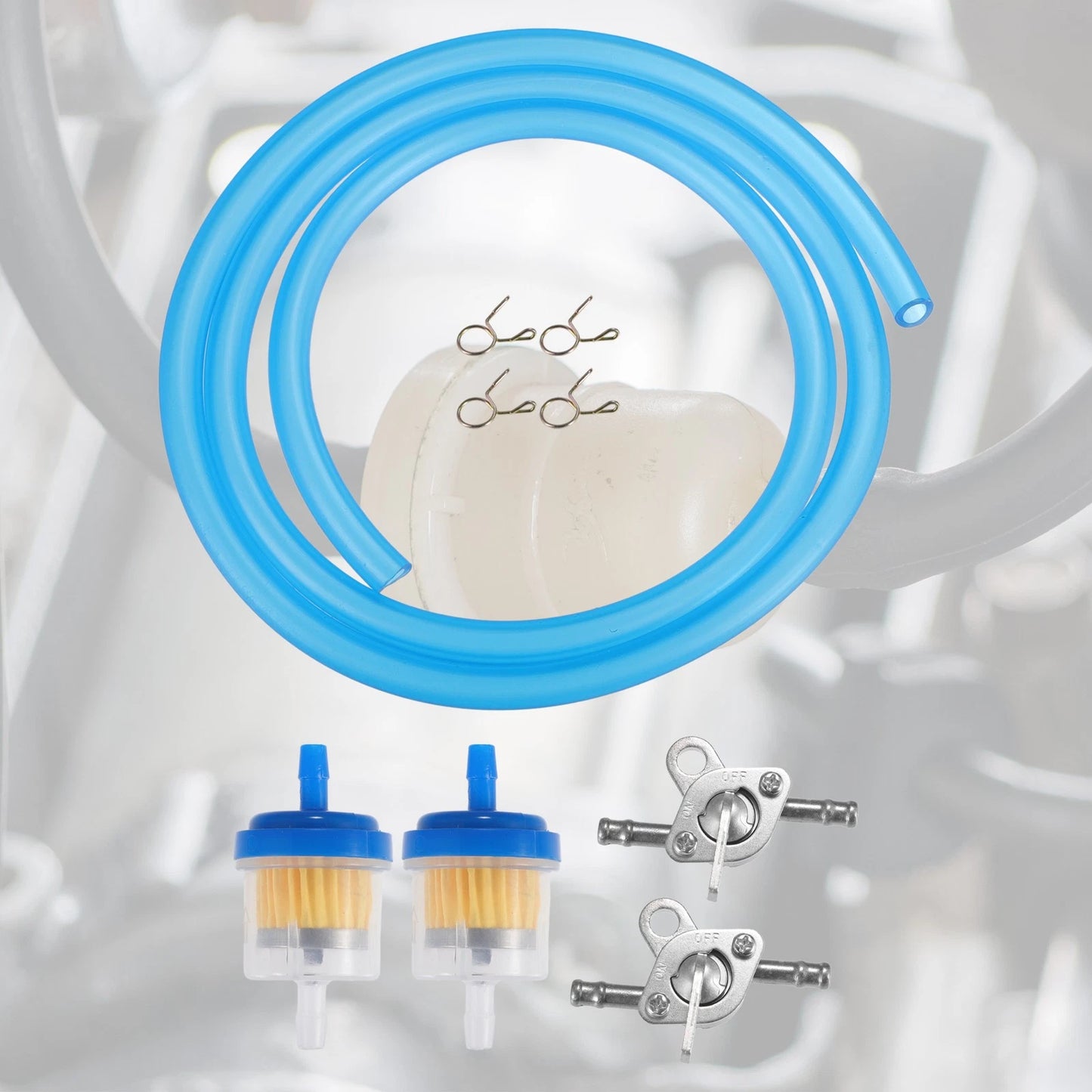 Set of 2 Fuel Filters with 2 Valve Petcocks for CRF50 CRF70 CRF90 ATV