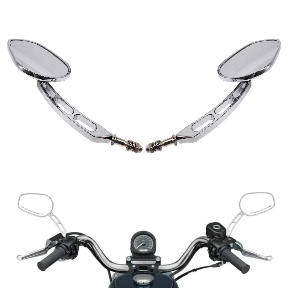 Chrome Rear-View Mirrors for Harley Road Street Glide Sportster Dyna Softail (2006-2023)