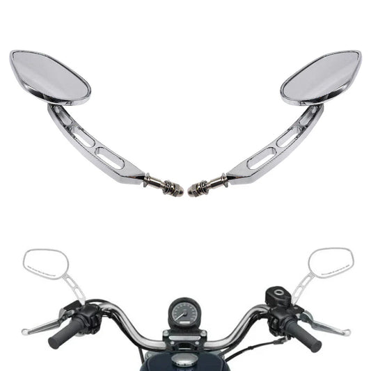 Chrome Rear-View Mirrors for Harley Road Street Glide Sportster Dyna Softail (2006-2023)