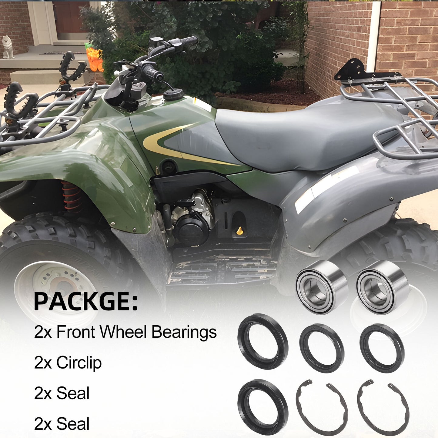 Front Wheel Bearings with Seals Kit for Kawasaki Bayou 300 400 (1990–2004)