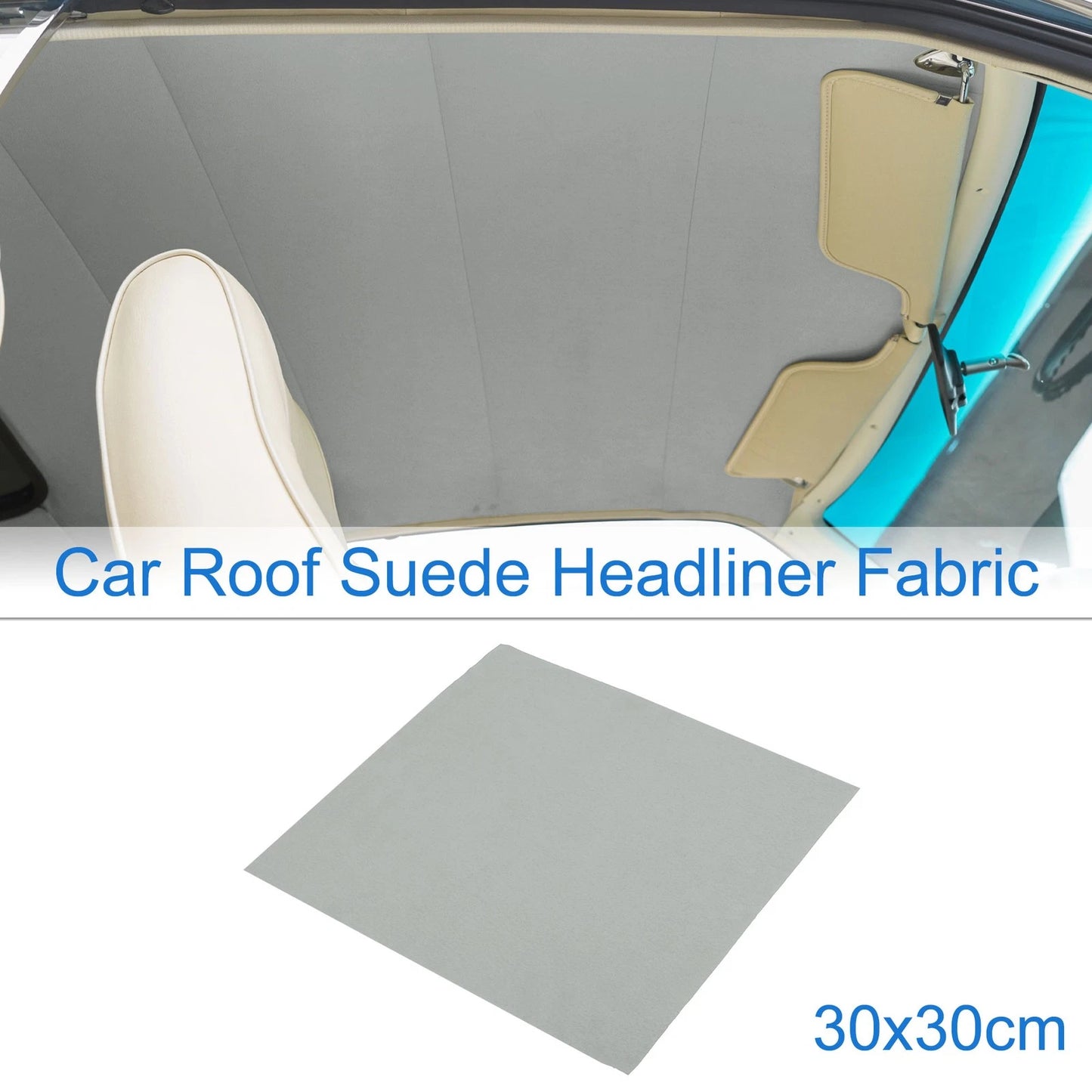 Suede Fabric Headliner for Car Roof Repair - Light Gray (11.8"x11.8")