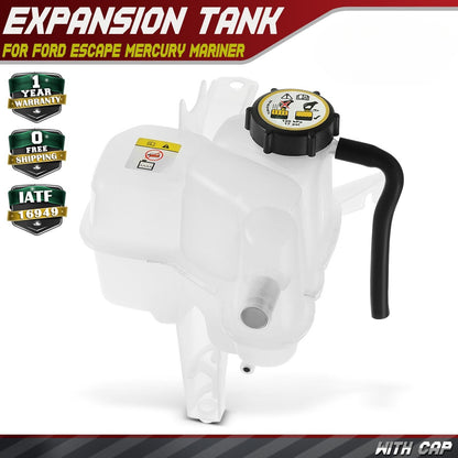 Coolant Reservoir Overflow Tank with Cap for Ford Escape Mercury Mariner (2001–2012)