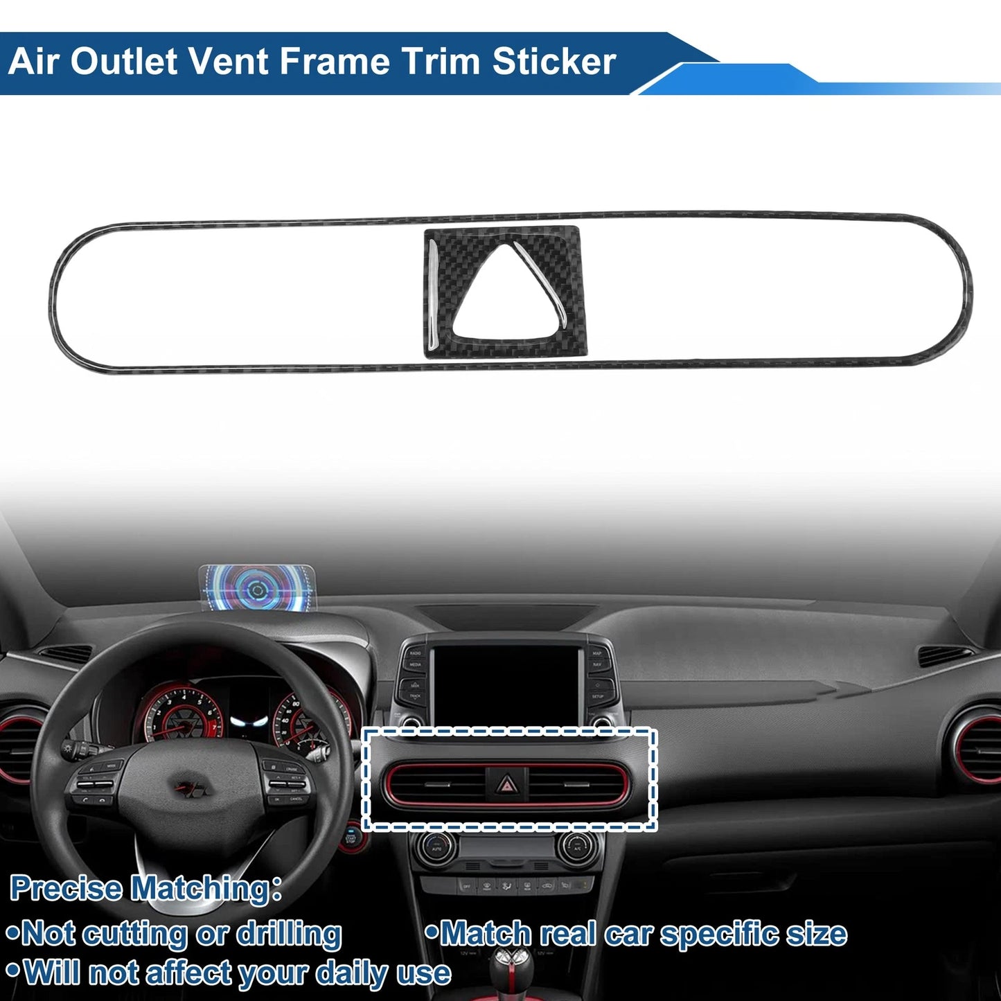 Set of 1 Air Condition Outlet Vent Trim Cover Frame for Hyundai Kona (2018–2023)