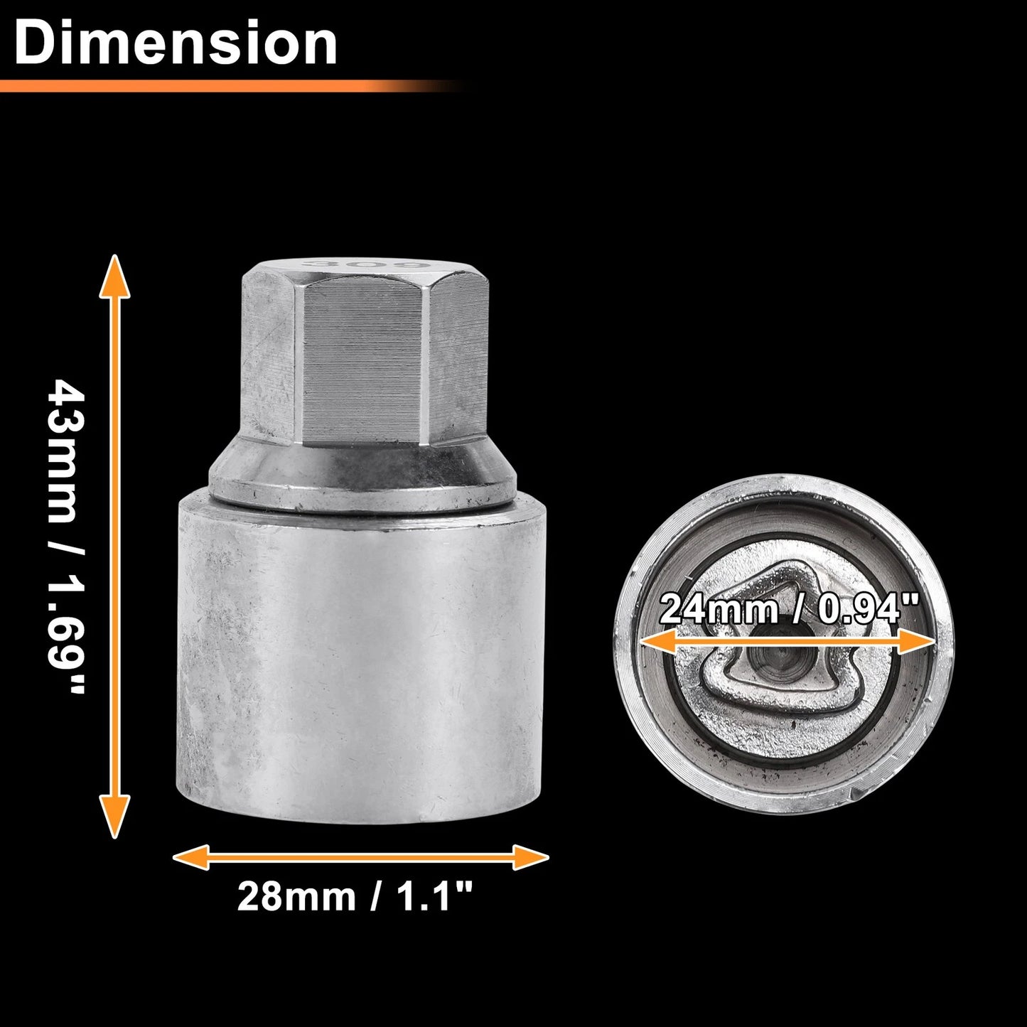309 Wheel Lock Lug Nut for Mercedes-Benz (Locking Nut Key Socket)