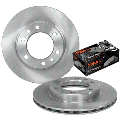 Front Disc Rotors & Brake Pads Kit for BJ42 FJ45 HJ45 HJ47 40 Series (1980-1984)