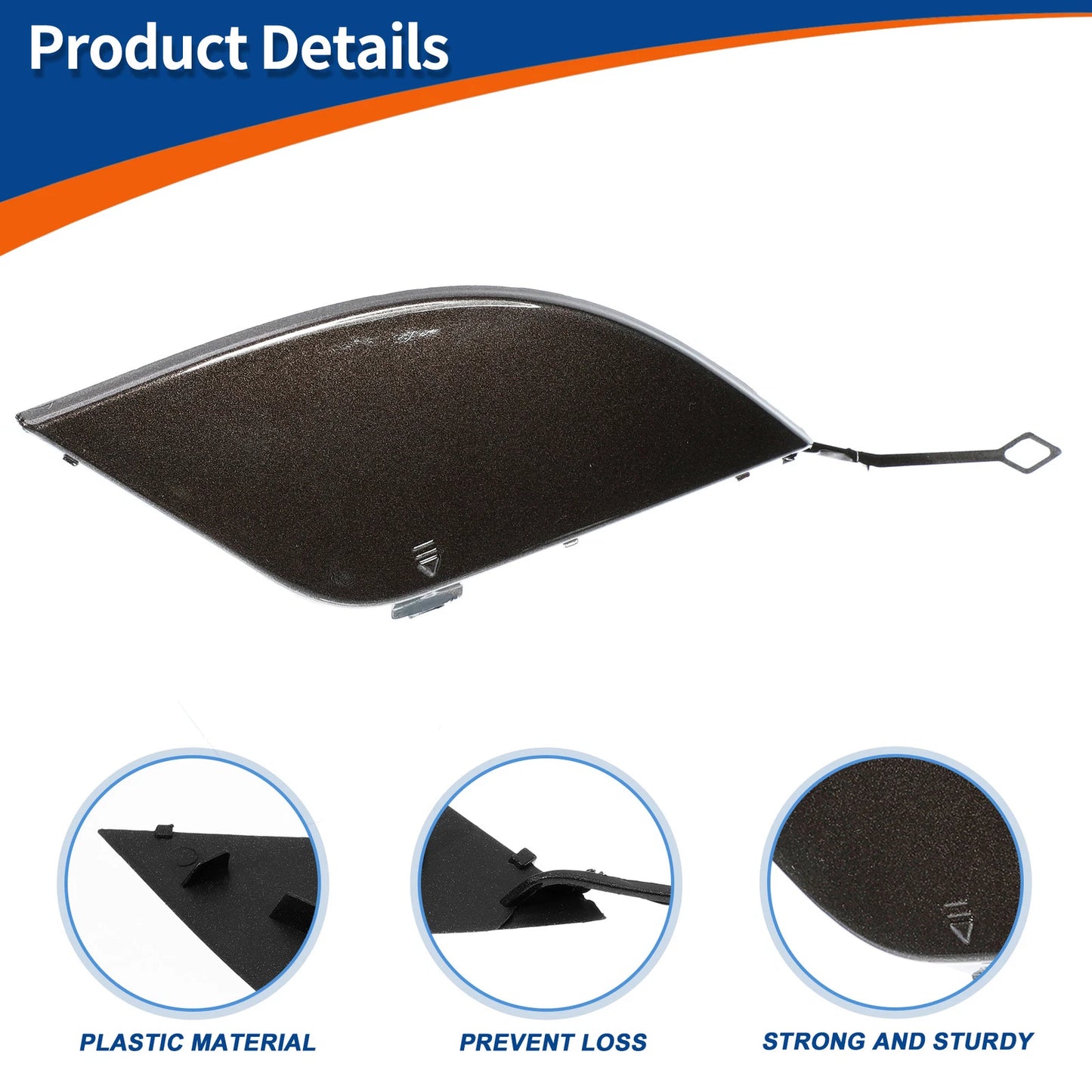 Rear Car Bumper Tow Hook Cover for Mercedes-Benz (A2048850823) Crystal Brown