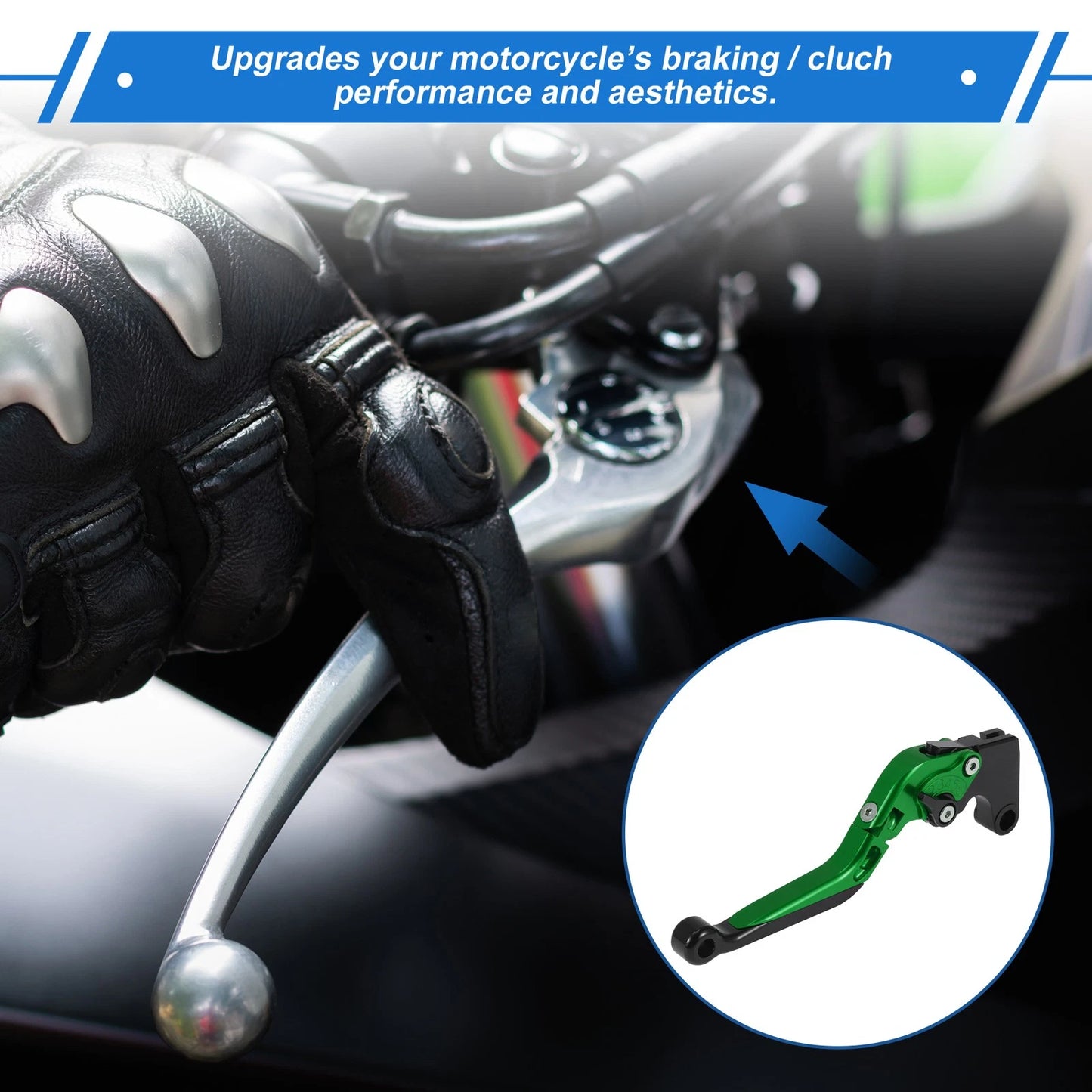 Adjustable Brake Clutch Levers for Yamaha YZF R1 (2002–2003) Green Black