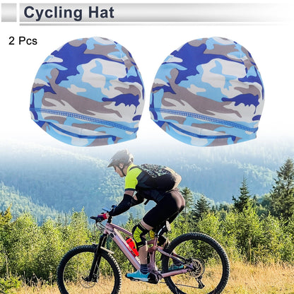 Set of 2 Sweat Wicking Cycling Hats - Light Blue 24x19cm