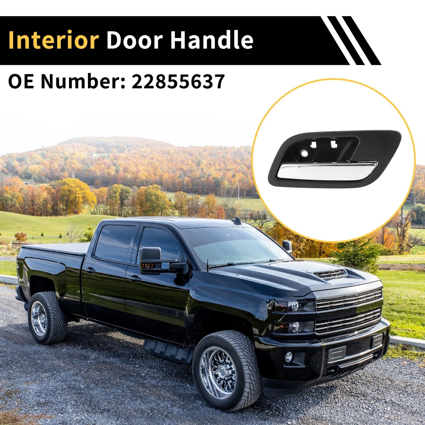 Rear Right Interior Door Handle for Chevrolet Silverado 2500 HD (No. 22855637)