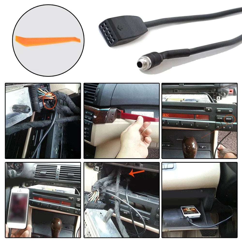 AUX In Adapter Cable Input Interface / 1 x Cable / for BMW E39 E53 E46