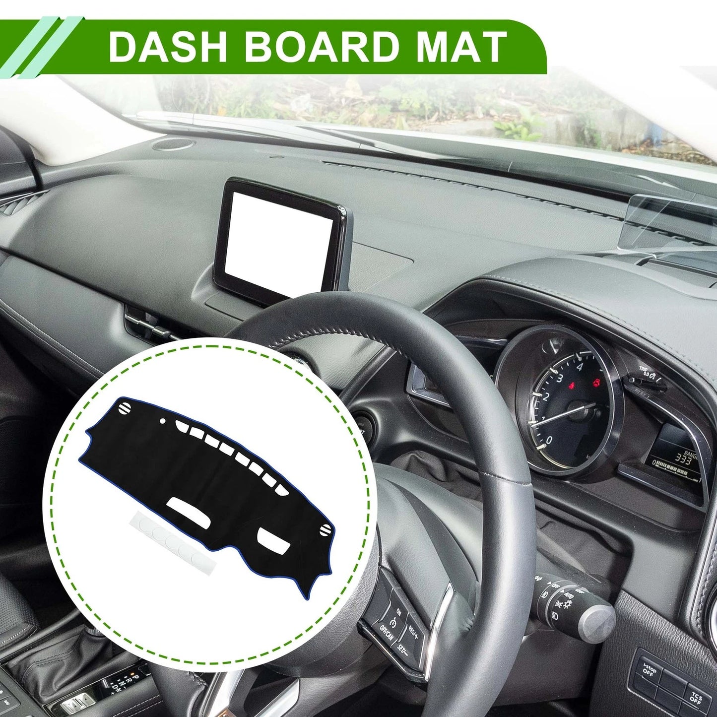 Dashboard Dash Cover Mat for Mazda CX-3 (2016–2022) Sun Protector Pad Black Blue