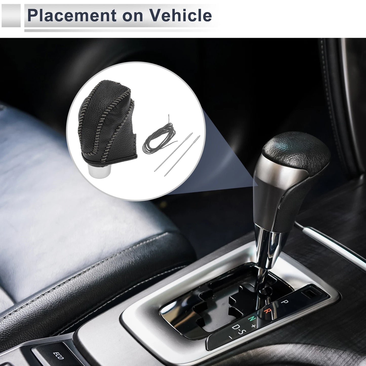 1 Pc Gear Shift Knob Cover for Subaru Impreza (2017-2023) Pebbled Black Grey