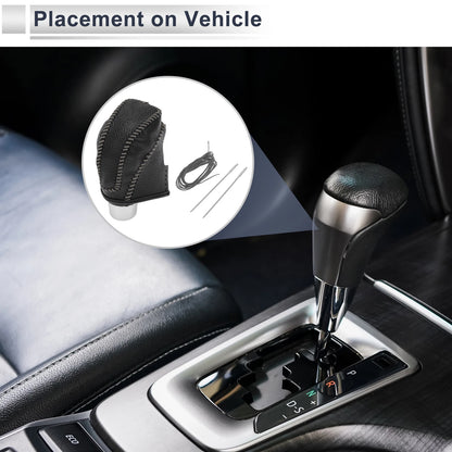 1 Pc Gear Shift Knob Cover for Subaru Impreza (2017-2023) Pebbled Black Grey