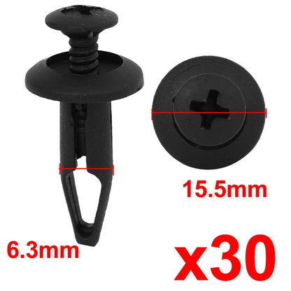 Set of 20 Door Panel Black Plastic Rivets Retainer Clips for Ford