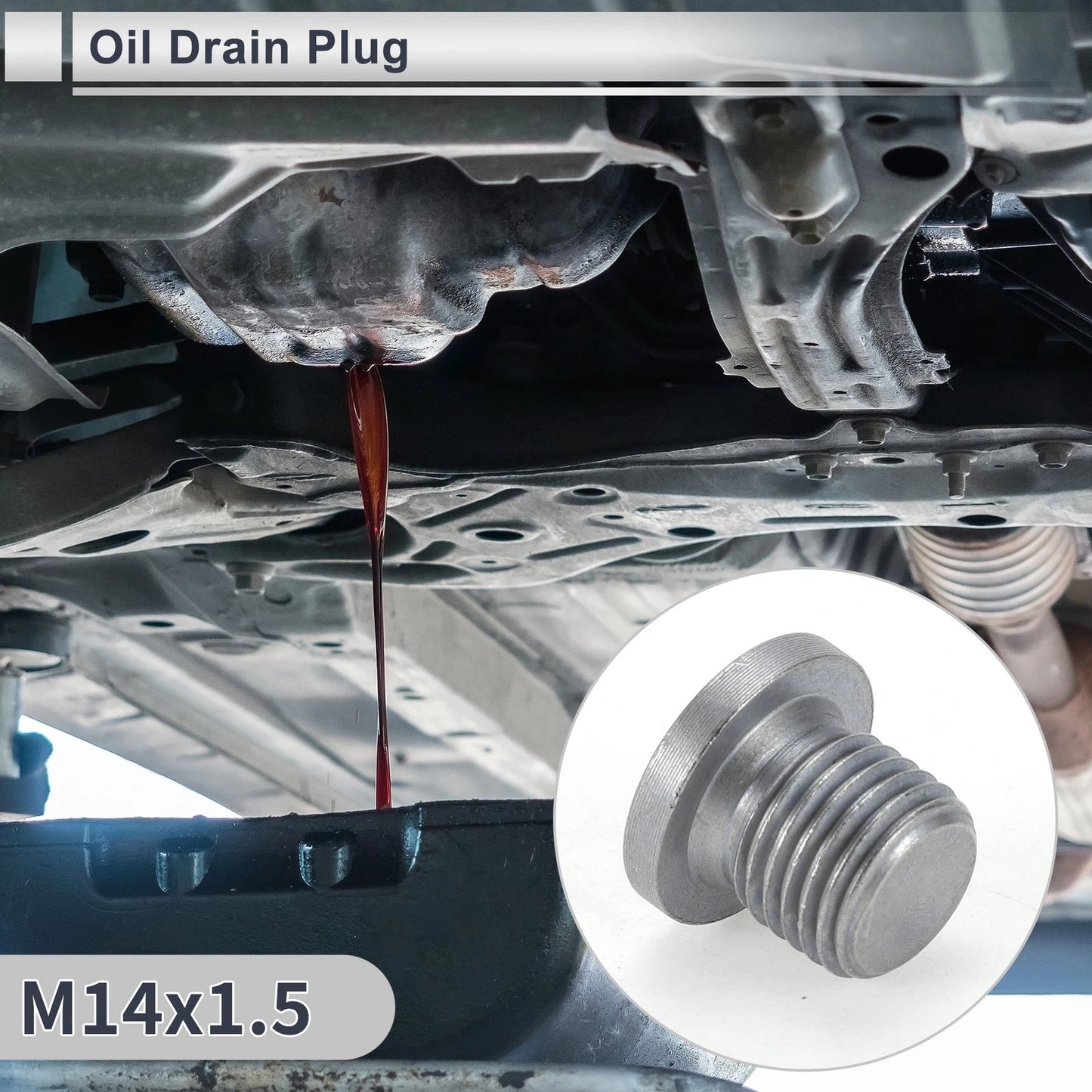 Set of 1 M14x1.5 Engine Oil Drain Plug with Gasket for Car Motorcycle